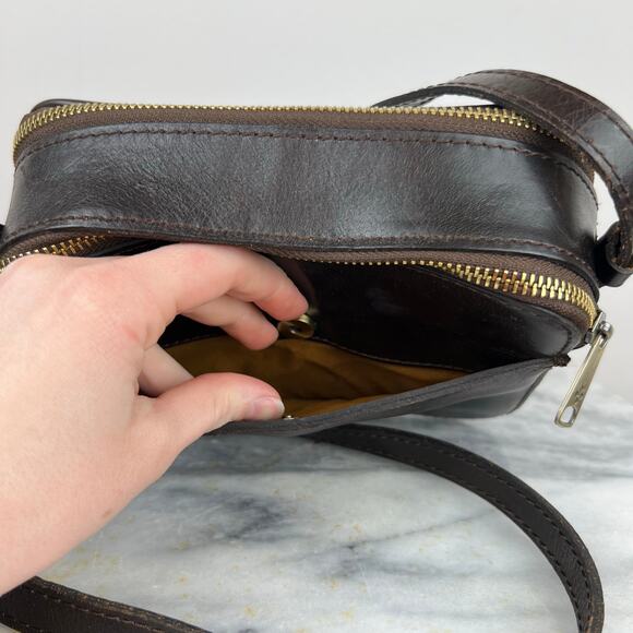 Patricia Nash Leopard Haircalf Rimini Double Zip Box Crossbody Bag - Picture 11 of 13